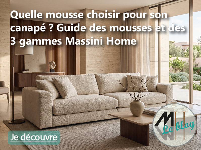 Canapé contemporain haut de gamme dans un intérieur moderne, vue rapprochée permettant de percevoir le volume généreux de l'assise.